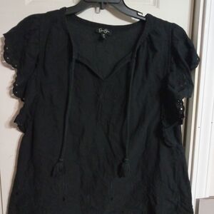 Jessica Simpson Black Tassel Blouse